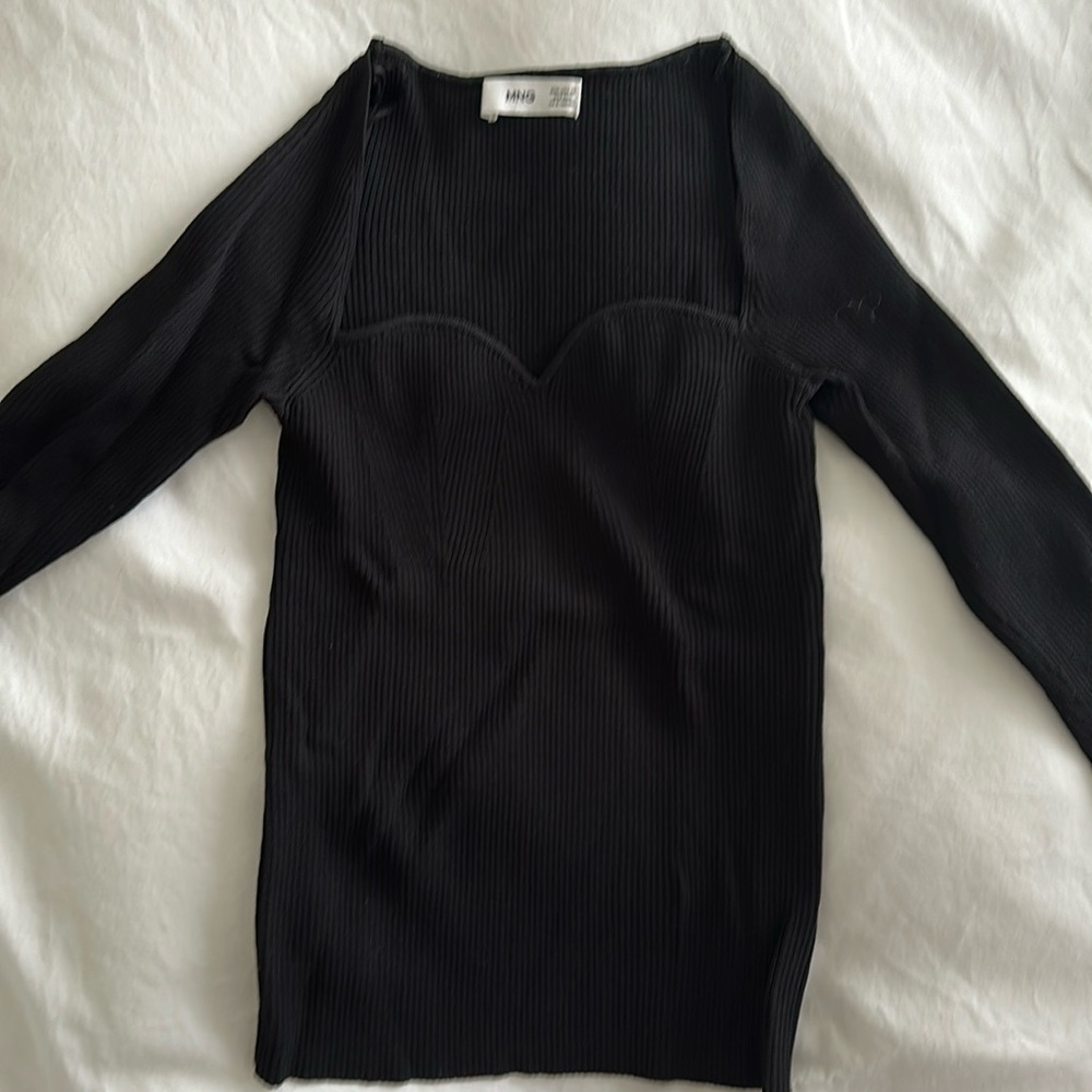 Mango Black fitted shirt